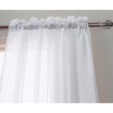 RT Designer Collection Celine Sheer Luxurious Modern Design Curtain Panel 54" x 84" White