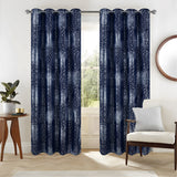RT Designers Collection Helena Halo Foil Blackout Polyester Window Curtain Grommet Panel 52" x 84" Navy