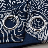 RT Designers Collection Helena Halo Foil Blackout Polyester Window Curtain Grommet Panel 52" x 84" Navy