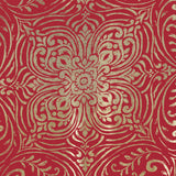 RT Designers Collection Helena Halo Foil Blackout Polyester Window Curtain Grommet Panel 52" x 84" Red
