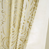 RT Designers Collection Helena Halo Foil Blackout Polyester Window Curtain Grommet Panel 52" x 84" Taupe
