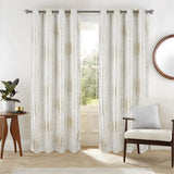 RT Designers Collection Helena Halo Foil Blackout Polyester Window Curtain Grommet Panel 52" x 84" White