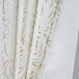 RT Designers Collection Helena Halo Foil Blackout Polyester Window Curtain Grommet Panel 52" x 84" White