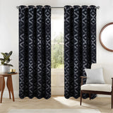 RT Designers Collection Heathrow Halo Foil Blackout Polyester Window Curtain Grommet Panel 52" x 84" Black