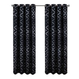 RT Designers Collection Heathrow Halo Foil Blackout Polyester Window Curtain Grommet Panel 52" x 84" Black
