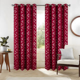 RT Designers Collection Heathrow Halo Foil Blackout Polyester Window Curtain Grommet Panel 52" x 84" Red