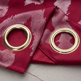 RT Designers Collection Heathrow Halo Foil Blackout Polyester Window Curtain Grommet Panel 52" x 84" Red