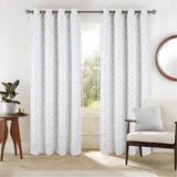 RT Designers Collection Heathrow Halo Foil Blackout Polyester Window Curtain Grommet Panel 52" x 84" White