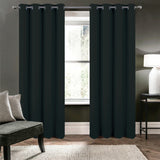 RT Designers Collection Oakley Embossed Blackout Polyester Window Curtain Grommet Panel Black