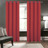 RT Designers Collection Oakley Embossed Blackout Polyester Window Curtain Grommet Panel Red