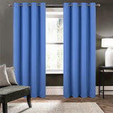 RT Designers Collection Oakley Embossed Blackout Polyester Window Curtain Grommet Panel Blue
