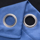 RT Designers Collection Oakley Embossed Blackout Polyester Window Curtain Grommet Panel Blue