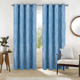 RT Designer Collection Hailey Halo Foil Blackout Grommet Curtain Panel 52" x 90" Wedgewood
