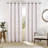 RT Designer Collection Hailey Halo Foil Blackout Grommet Curtain Panel 52" x 90" White