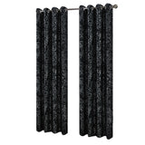 RT Designers Collection Brighton Foil Jacquard Polyester Window Curtain Grommet Panel 52" x 84" Black