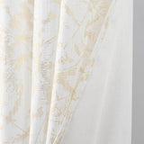 RT Designers Collection Brighton Foil Jacquard Polyester Window Curtain Grommet Panel 52" x 84" White/Gold