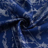 RT Designers Collection Brighton Foil Jacquard Polyester Window Curtain Grommet Panel 52" x 84" Navy
