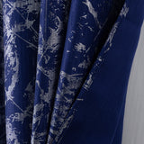RT Designers Collection Brighton Foil Jacquard Polyester Window Curtain Grommet Panel 52" x 84" Navy