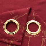 RT Designers Collection Soho Foil Jacquard Polyester Window Curtain Grommet Panel 52" x 90" Burgundy