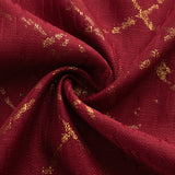 RT Designers Collection Soho Foil Jacquard Polyester Window Curtain Grommet Panel 52" x 90" Burgundy