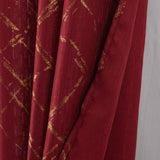 RT Designers Collection Soho Foil Jacquard Polyester Window Curtain Grommet Panel 52" x 90" Burgundy