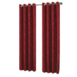 RT Designers Collection Soho Foil Jacquard Polyester Window Curtain Grommet Panel 52" x 90" Burgundy