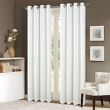 RT Designers Collection Soho Foil Jacquard Polyester Window Curtain Grommet Panel 52" x 90" White/Gold