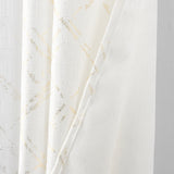 RT Designers Collection Soho Foil Jacquard Polyester Window Curtain Grommet Panel 52" x 90" White/Gold
