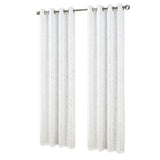 RT Designers Collection Bexley Foil Jacquard Polyester Window Curtain Grommet Panel 52" x 84" White/Silver