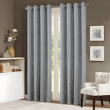 RT Designers Collection Bexley Foil Jacquard Polyester Window Curtain Grommet Panel 52" x 84" Grey
