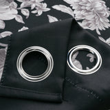 Olivia Gray 100% Polyester 190 GSM Eloise Reversible Blackout Grommet Curtain Panel Black
