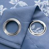 Olivia Gray 100% Polyester 190 GSM Eloise Reversible Blackout Grommet Curtain Panel Blue