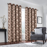 Olivia Gray 100% Polyester 190 GSM Eloise Reversible Blackout Grommet Curtain Panel Mocha