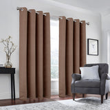 Olivia Gray 100% Polyester 190 GSM Eloise Reversible Blackout Grommet Curtain Panel Mocha