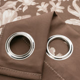 Olivia Gray 100% Polyester 190 GSM Eloise Reversible Blackout Grommet Curtain Panel Mocha