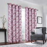Olivia Gray 100% Polyester 190 GSM Eloise Reversible Blackout Grommet Curtain Panel Purple