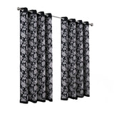 Olivia Gray 100% Polyester 190 GSM Eloise Reversible Blackout Grommet Curtain Panel Black