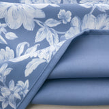 Olivia Gray 100% Polyester 190 GSM Eloise Reversible Blackout Grommet Curtain Panel Blue