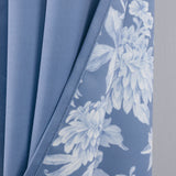 Olivia Gray 100% Polyester 190 GSM Eloise Reversible Blackout Grommet Curtain Panel Blue