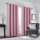 Olivia Gray 100% Polyester 190 GSM Eloise Reversible Blackout Grommet Curtain Panel Purple
