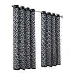 RT Designers Collection 100% Polyester 190 GSM Marina Revisible Blackout Grommet Curtain Panel Black