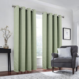 RT Designers Collection 100% Polyester 190 GSM Marina Revisible Blackout Grommet Curtain Panel Sage