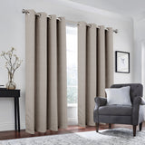RT Designers Collection 100% Polyester 190 GSM Marina Revisible Blackout Grommet Curtain Panel Silver