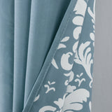 Olivia Gray 100% Polyester 190 GSM Cressida Reversible Blackout Grommet Curtain Panel Blue
