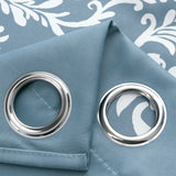 Olivia Gray 100% Polyester 190 GSM Cressida Reversible Blackout Grommet Curtain Panel Blue