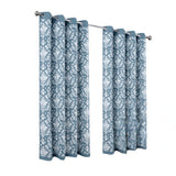 Olivia Gray 100% Polyester 190 GSM Cressida Reversible Blackout Grommet Curtain Panel Blue