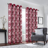 Olivia Gray 100% Polyester 190 GSM Cressida Reversible Blackout Grommet Curtain Panel Burgundy