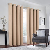 Olivia Gray 100% Polyester 190 GSM Cressida Reversible Blackout Grommet Curtain Panel Taupe
