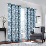 Olivia Gray 100% Polyester 190 GSM Cressida Reversible Blackout Grommet Curtain Panel Blue