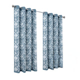 Olivia Gray 100% Polyester 190 GSM Cressida Reversible Blackout Grommet Curtain Panel Blue